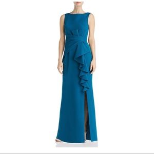 Eliza J Sleeveless Cascading Ruffle Gown